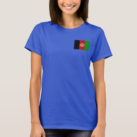アフガニスタン国旗と地図dk Tシャツ (正面)