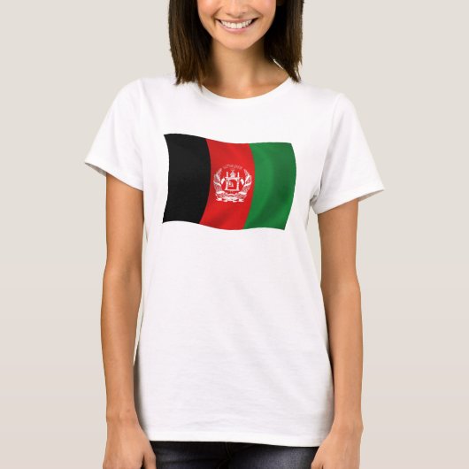 アフガニスタン国旗のシャツ Tシャツ (正面)