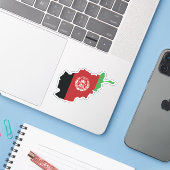 アフガニスタン国旗の国の地図シール シール (ノートパソコンとiPhone)