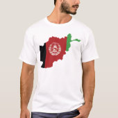 アフガニスタン国旗の国地図 Tシャツ (正面)