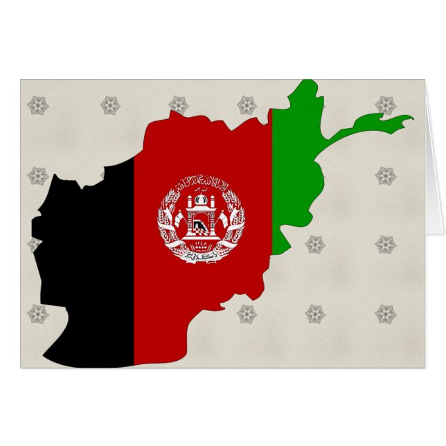 アフガニスタン国旗の地図フルサイズ (正面横)