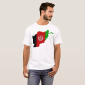 アフガニスタン国旗の地図フルサイズ Tシャツ (正面フル)