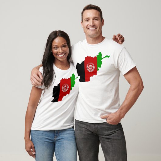 アフガニスタン国旗の地図フルサイズ Tシャツ (ユニセックス)