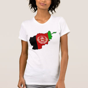 アフガニスタン国旗の地図 Tシャツ