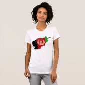 アフガニスタン国旗の地図 Tシャツ (正面フル)