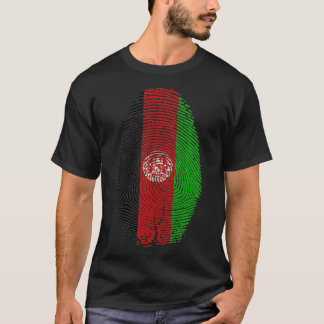 アフガニスタン国旗の指紋私のDNAギフトの中にある Tシャツ