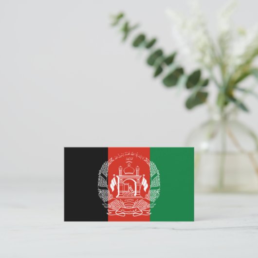 アフガニスタン国旗、アフガニスタン国旗 名刺 (スタンド正面)