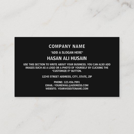 アフガニスタン国旗、アフガニスタン国旗 名刺 (裏面)