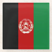 アフガニスタン国旗 ガラスコースター (正面)