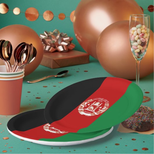 アフガニスタン国旗 ペーパープレート (複数)