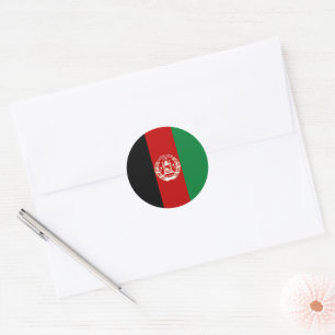 アフガニスタン国旗 ラウンドシール