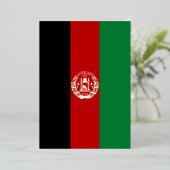 アフガニスタン国旗 箔招待状 (立ち正面)