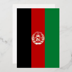 アフガニスタン国旗 箔招待状