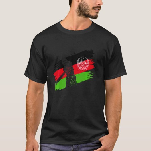 アフガニスタン国旗Afghanistan Cricket Fan Player Co Tシャツ (正面)