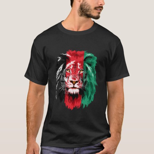アフガニスタン国旗Lion無料アフガニスタンTシャツ Tシャツ (正面)