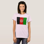 アフガニスタン国旗x地図Tシャツ Tシャツ (正面フル)