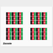 アフガニスタン国旗x 9 長方形シール (シート)