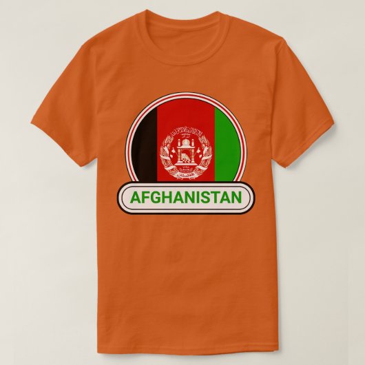 アフガニスタン国章アフガニスタン国旗 Tシャツ (デザイン正面)