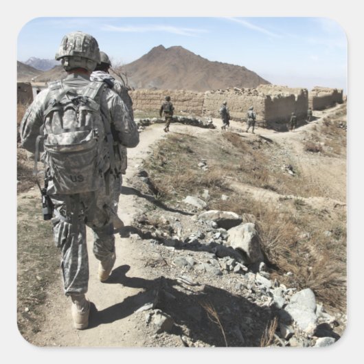 アフガニスタン国軍と米兵 スクエアシール (正面)