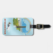 アフガニスタン地図と風景の旅行ポスター ラゲッジタグ (正面横)