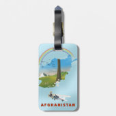 アフガニスタン地図と風景の旅行ポスター ラゲッジタグ (裏面縦)
