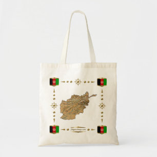 アフガニスタン地図+フラグバッグ トートバッグ