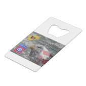 「アフガニスタン戦闘退役軍人」 - 82nd Airborne Divis クレジットカード栓抜き (裏面アングル)