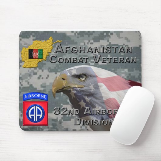 「アフガニスタン戦闘退役軍人」 - 82nd Airborne Divis マウスパッド (マウス)
