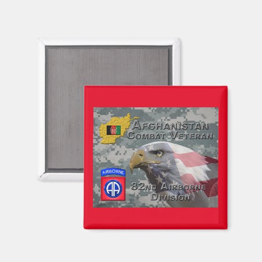 「アフガニスタン戦闘退役軍人」 - 82nd Airborne Divis マグネット (正面/裏面)