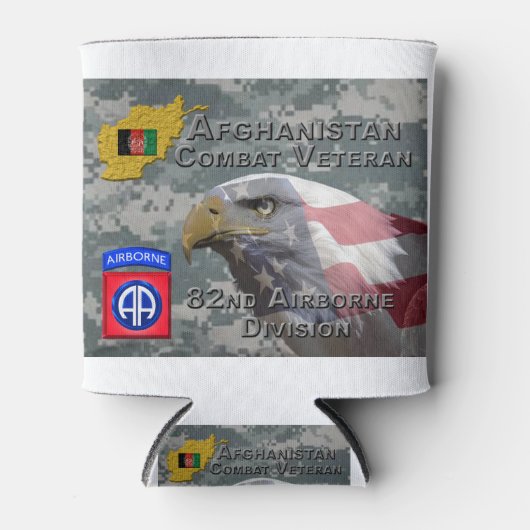 「アフガニスタン戦闘退役軍人」 - 82nd Airborne Divis 缶クーラー (正面)