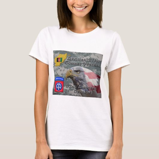 「アフガニスタン戦闘退役軍人」 - 82nd Airborne Divis Tシャツ (正面)