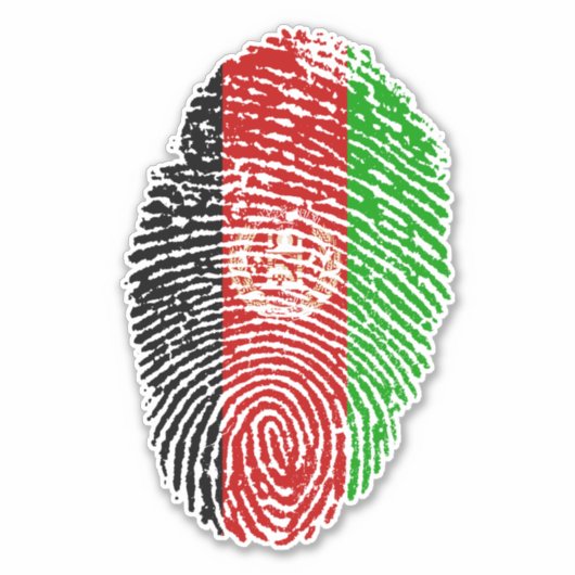 アフガニスタン指紋登録旗 シール (正面)