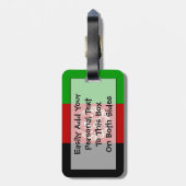 アフガニスタン簡単IDのフラグ ラゲッジタグ (裏面縦)