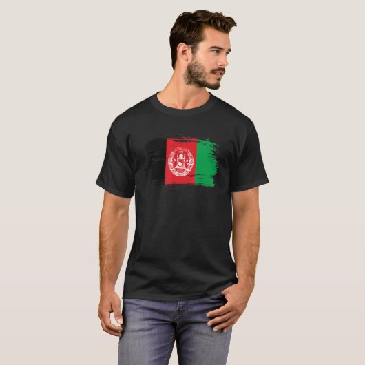 アフガニスタン衣装アフガニスタン国旗のシンボルI L Tシャツ (正面フル)