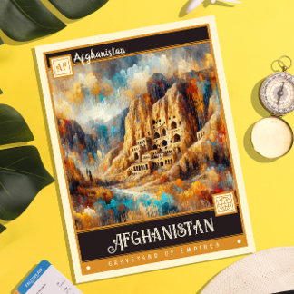 アフガニスタン |ヴィンテージ絵を描ー ポストカード