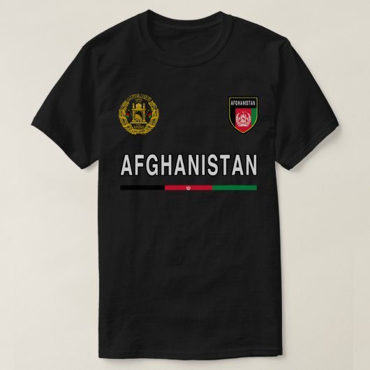 アフガニスタンTシャツスポーツ/サッカージャージーティー州旗F Tシャツ (デザイン正面)