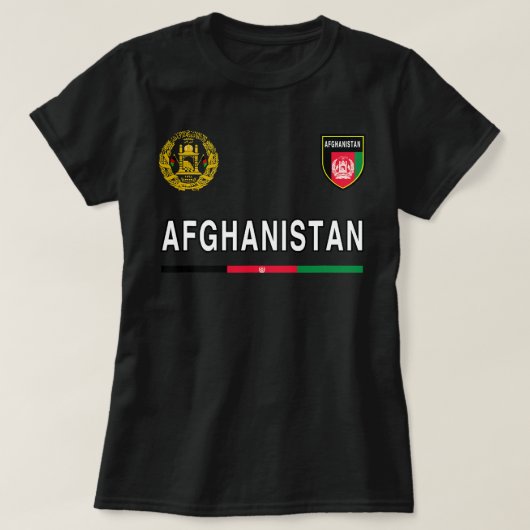 アフガニスタンTシャツスポーツ/サッカージャージーティー州旗F Tシャツ (デザイン正面)