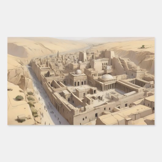 アフガニーの古代都市 長方形シール (正面)