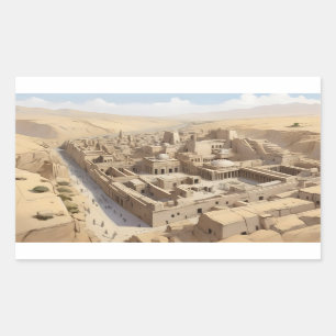 アフガニーの古代都市 長方形シール
