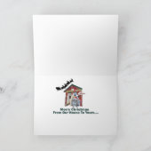 アフガンハウンドがサンタズハウスカードを訪れる シーズンカード (内部)