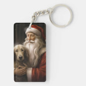 アフガンハウンドとサンタクロースのクリスマス キーホルダー (裏面)