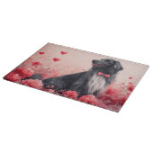 アフガンハウンドとバラ – バレンタインデー カッティングボード (角)