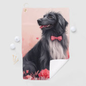 アフガンハウンドとバラ – バレンタインデー ゴルフタオル (インサイチュ)