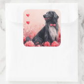 アフガンハウンドとバラ – バレンタインデー スクエアシール (バッグ)