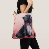 アフガンハウンドとバラ – バレンタインデー トートバッグ (クローズアップ)