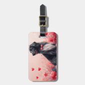 アフガンハウンドとバラ – バレンタインデー ラゲッジタグ (正面縦)