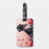 アフガンハウンドとバラ – バレンタインデー ラゲッジタグ (裏面縦)