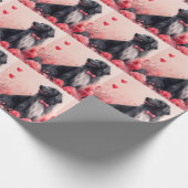 アフガンハウンドとバラ – バレンタインデー ラッピングペーパー (角)