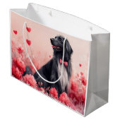 アフガンハウンドとバラ – バレンタインデー ラージペーパーバッグ (裏面アングル)