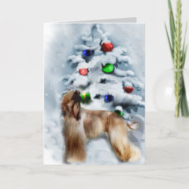 アフガンハウンドのクリスマスプレゼント シーズンカード